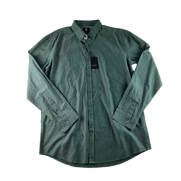 Steel & Jelly Other - Steel & Jelly Men's Blue-Green Long Sleeve Button Down Dress Shirt Cotton XL